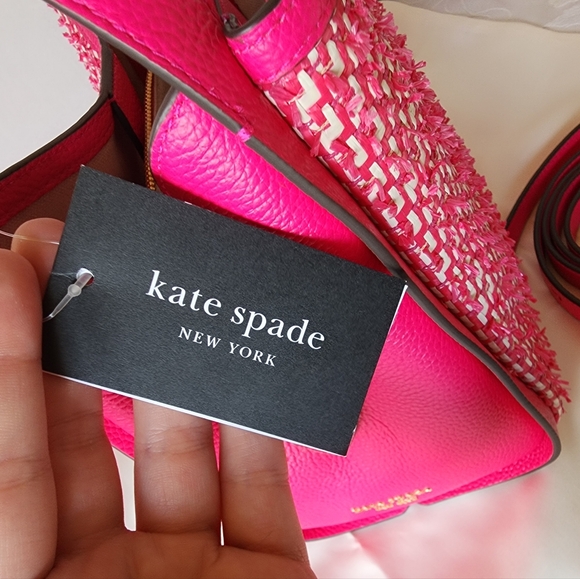 ✨️NWT✨️Kate Spade Limited Edition, 2Way Raffia Tweed Satchel, Triple Compartment - Picture 5 of 14